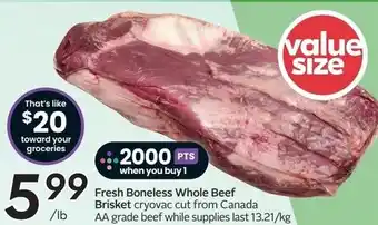 Sobeys Fresh Boneless Whole Beef Brisket offer