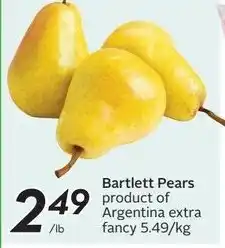 Sobeys Bartlett Pears offer