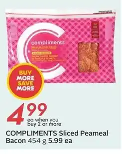 Sobeys COMPLIMENTS Sliced Peameal Bacon 454 g offer