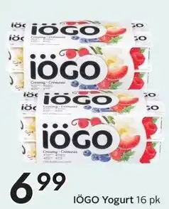 Sobeys IÖGO Yogurt 16 pk offer