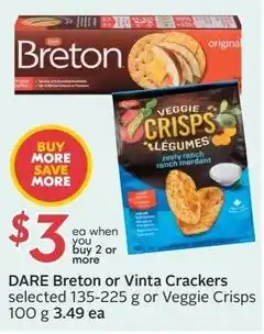 Sobeys DARE Breton or Vinta Crackers offer