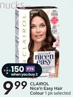 Sobeys CLAIROL Nice'n Easy Hair Colour 1 pk selected offer