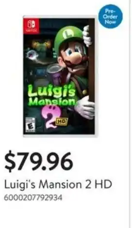 Walmart Luigi's Mansion 2 HD offer