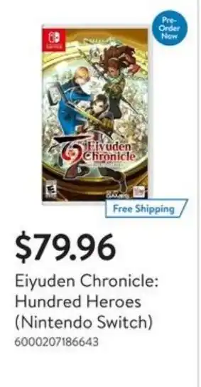 Walmart Eiyuden Chronicle: Hundred Heroes (Nintendo Switch) offer