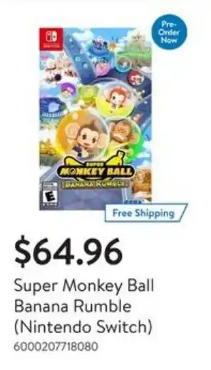 Walmart Super Monkey Ball Banana Rumble (Nintendo Switch) offer