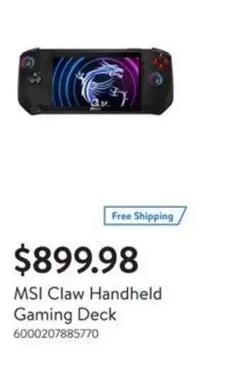 Walmart MSI Claw Handheld Gaming Deck offer