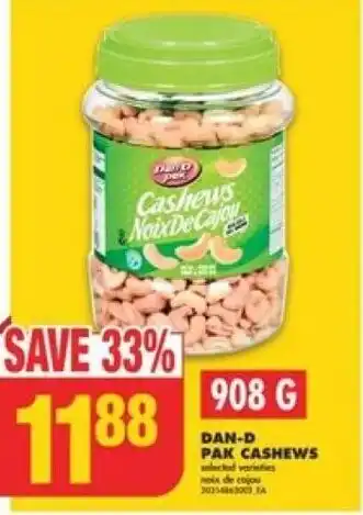 No Frills DAN-D PAK CASHEWS offer