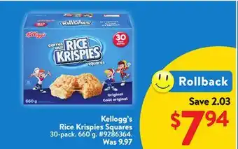 Walmart Kellogg's Rice Krispies squares offer