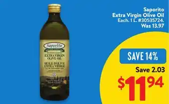 Walmart Saporito Extra Virgin Olive Oil offer