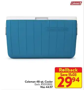 Walmart Coleman 48-qt. Cooler offer