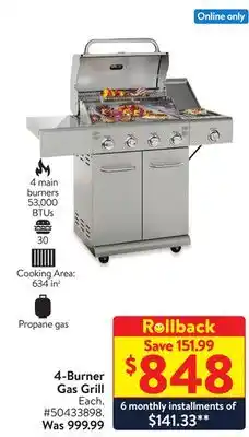 Walmart 4-Burner Gas Grill offer
