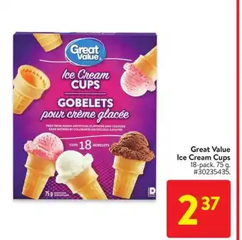 Walmart Great Value Ice Cream Cups offer