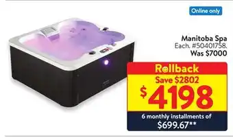 Walmart Manitoba Spa offer