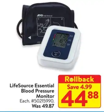 Walmart LifeSource Essential Blood Pressure Monitor offer