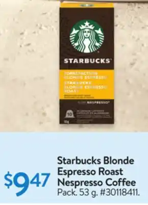 Walmart Starbucks Blonde Espresso Roast Nespresso Coffee offer