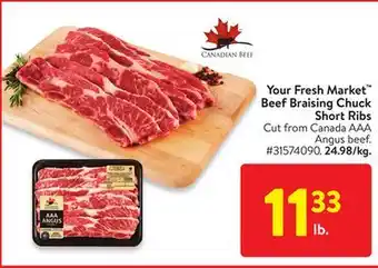 Walmart Your Fresh Market Beef Braising Chuck Short Ribs offer