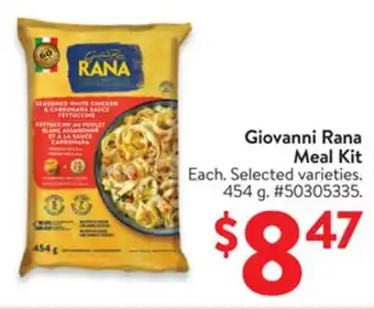 Walmart Giovanni Rana Meal Kit offer