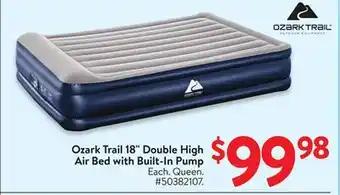 Walmart Ozark Trail 18 Double High Air Bed with Built-In Pump offer