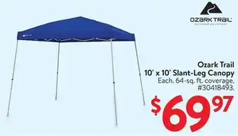 Walmart Ozark Trail 10' x10' Slant-Leg Canopy offer