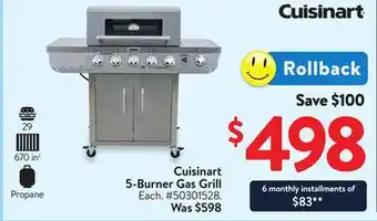 Walmart Cuisinart 5-Burner Gas Grill offer