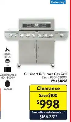 Walmart Cuisinart 6-Burner Gas Grill offer