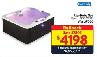 Walmart Manitoba Spa offer