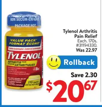 Walmart Tylenol Arthritis Pain Relief offer