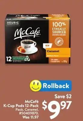 Walmart McCafe K-Cup Pods 12-Pack offer