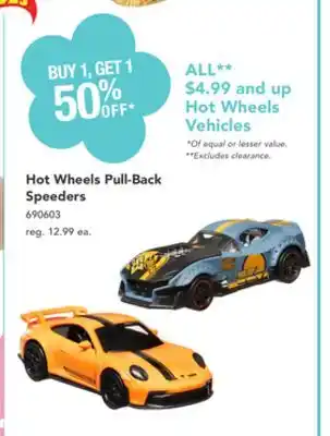 Toys R us Hot Wheels Pull-Back Speeders offer