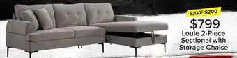 Leon's Louie 2-Piece Sectional with Right-Facing Storage Chaise - grey offer