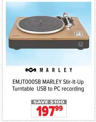 2001 Audio Video MARLEY Stir-It-Up Turntable USB to PC recording offer