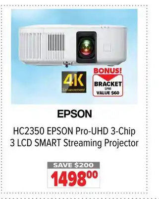 2001 Audio Video EPSON Pro-UHD 3-Chip 3 LCD SMART Streaming Projector offer