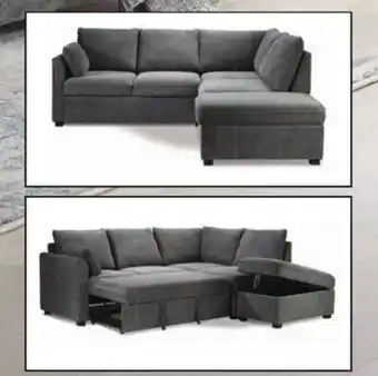 Leon's Portland 3-Piece Sectional with Right-Facing Pop-Up Bed - Grey offer