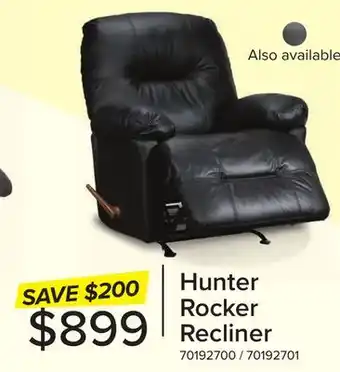 Leon's Hunter Leather Rocker Recliner - Black offer