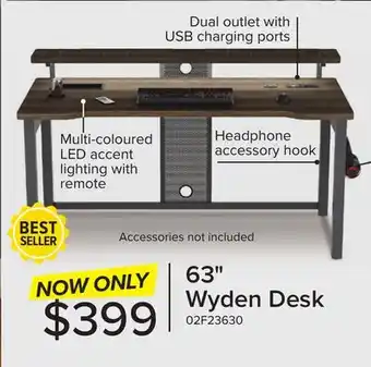 Leon's Wyden Desk - Rustic Brown offer