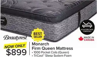 Leon's Beautyrest World Class Monarch Firm Queen Mattress offer