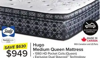 Leon's Sealy Posturepedic Plus Sterling Series - Hugo Medium Eurotop Queen Mattress offer