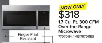 Leon's Samsung Stainless Steel Over-the-Range Microwave (1.7 Cu.Ft) - ME17R7011ES/AC offer