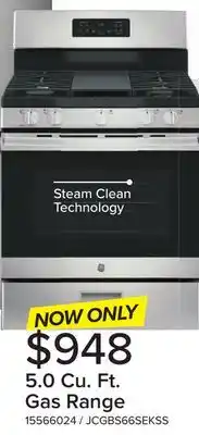 Leon's GE Stainless Steel Freestanding Gas Range (5.0 Cu. Ft.) - JCGBS66SEKSS offer