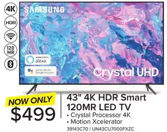Leon's Samsung 43 CUHD 4K Smart TV UN43CU7000FXZC offer