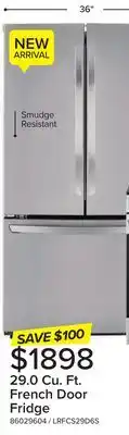 Leon's LG Stainless Steel Smart French Door Refrigerator (29 Cu. Ft) - LRFCS29D6S offer