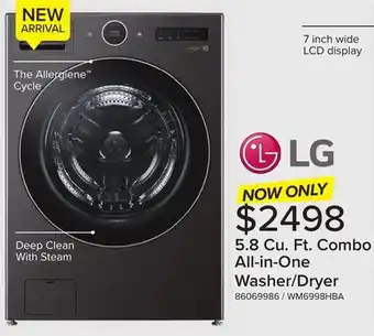 Leon's LG 5.8 Cu. Ft. Combo All-in-One Washer/Dryer offer