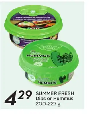 Sobeys SUMMER FRESH Dips or Hummus offer