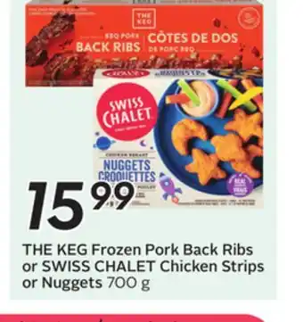 Sobeys THE KEG Frozen Pork Back Ribs or SWISS CHALET Chicken Strips or Nuggets offer