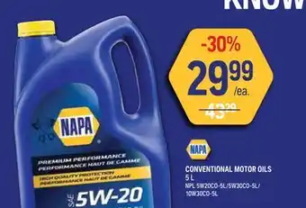 NAPA Auto Parts CONVENTIONAL MOTOR OIL offer