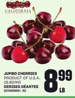 Independent Grocer JUMBO CHERRIES offer