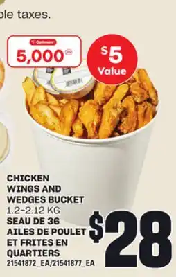 Independent Grocer CHICKEN WINGS AND WEDGES BUCKET, 1.2-2.12 KG offer