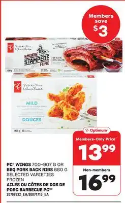 Independent Grocer PC WINGS, 700-907 G OR BBQ PORK BACK RIBS, 680 G offer