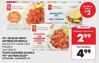 Independent Grocer PC OR BLUE MENU ENTRÉES OR BOWLS, 212-365 G offer