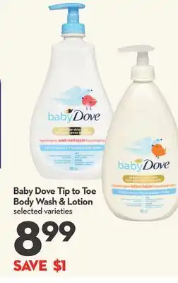 Longo's Baby Dove Tip to Toe Body Wash & Lotion offer